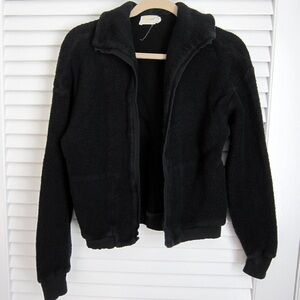 NATION LTD Terry Cloth Open Cardigan Jacket Sweatshirt